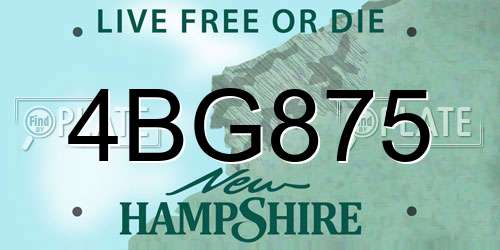4BG875 New Hampshire License Plate