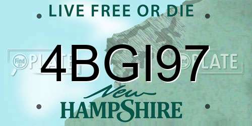 4BGI97 New Hampshire License Plate