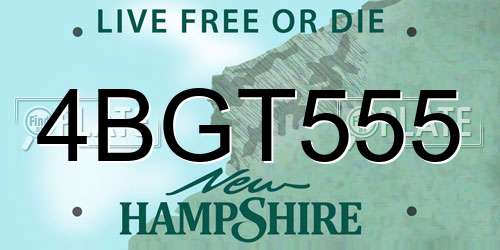 4BGT555 New Hampshire License Plate