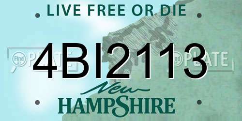 4BI2113 New Hampshire License Plate