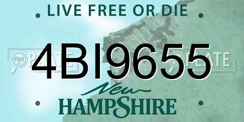 4BI9655 New Hampshire License Plate