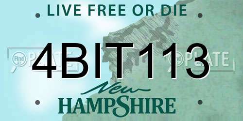 4BIT113 New Hampshire License Plate