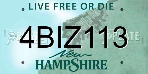 4BIZ113 New Hampshire License Plate