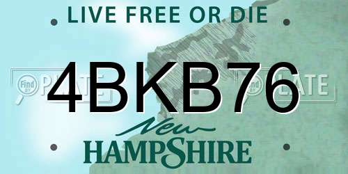 4BKB76 New Hampshire License Plate