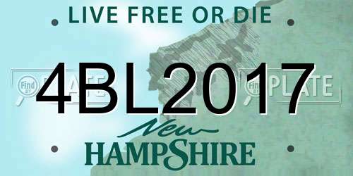 4BL2017 New Hampshire License Plate