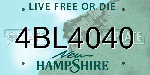4BL4040 New Hampshire License Plate
