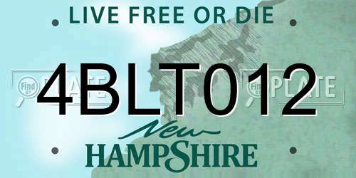 4BLT012 New Hampshire License Plate