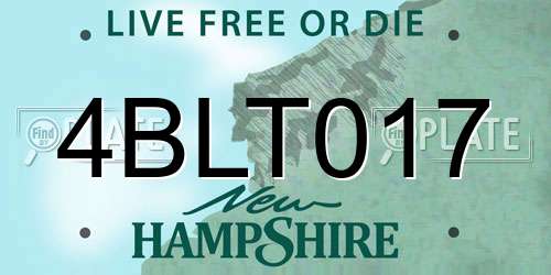 4BLT017 New Hampshire License Plate