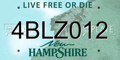 4BLZ012 New Hampshire License Plate