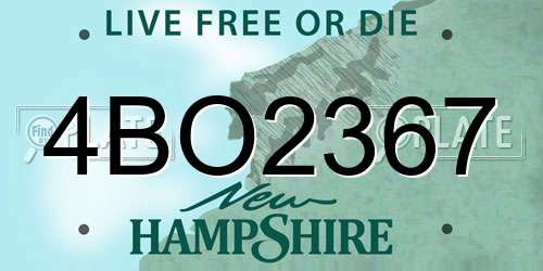 4BO2367 New Hampshire License Plate