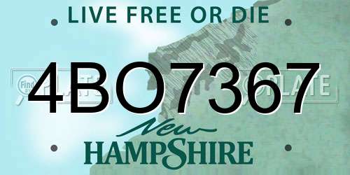 4BO7367 New Hampshire License Plate