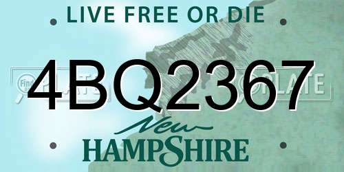 4BQ2367 New Hampshire License Plate