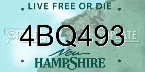 4BQ493 New Hampshire License Plate