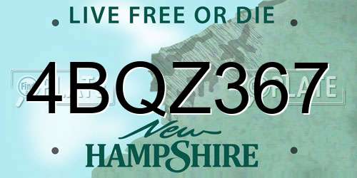 4BQZ367 New Hampshire License Plate