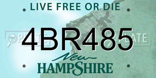4BR485 New Hampshire License Plate