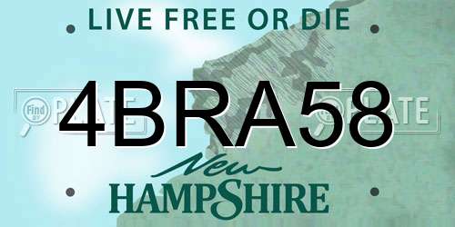 4BRA58 New Hampshire License Plate