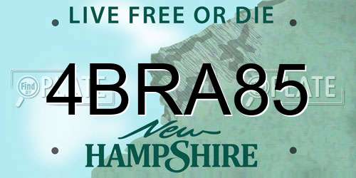 4BRA85 New Hampshire License Plate