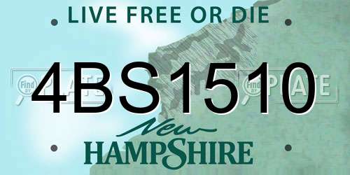 4BS1510 New Hampshire License Plate