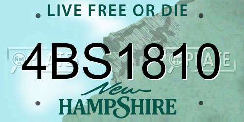 4BS1810 New Hampshire License Plate