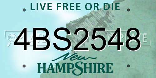 4BS2548 New Hampshire License Plate