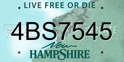 4BS7545 New Hampshire License Plate