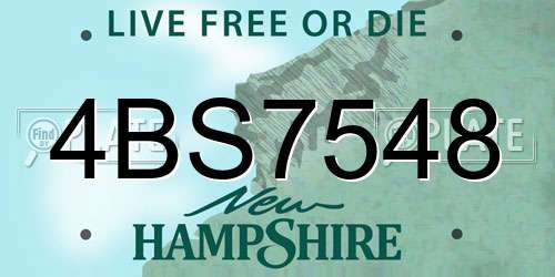 4BS7548 New Hampshire License Plate