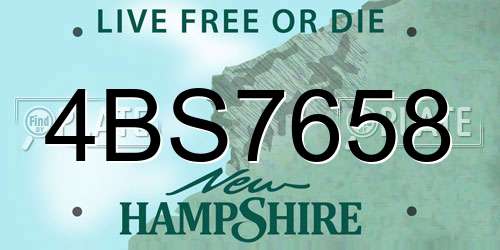 4BS7658 New Hampshire License Plate