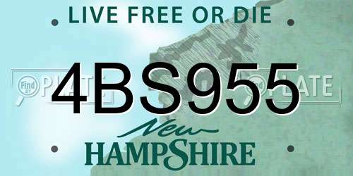 4BS955 New Hampshire License Plate