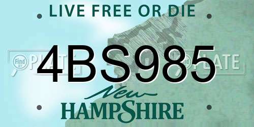4BS985 New Hampshire License Plate