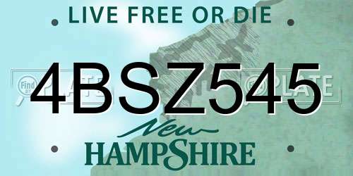 4BSZ545 New Hampshire License Plate