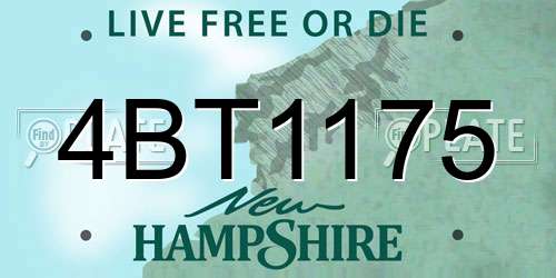4BT1175 New Hampshire License Plate