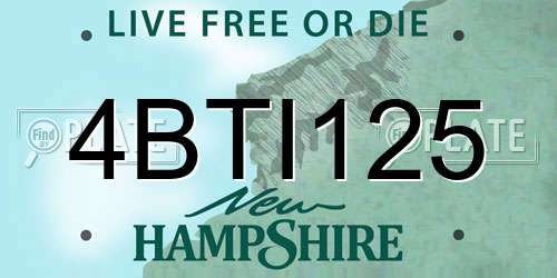 4BTI125 New Hampshire License Plate