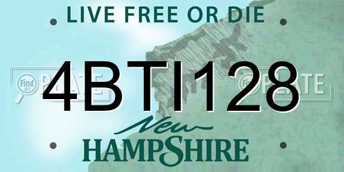 4BTI128 New Hampshire License Plate
