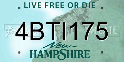 4BTI175 New Hampshire License Plate