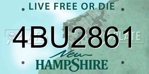 4BU2861 New Hampshire License Plate