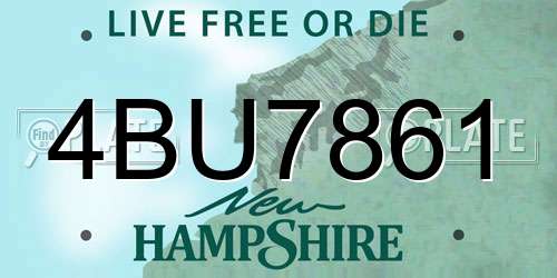 4BU7861 New Hampshire License Plate