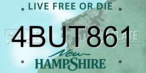 4BUT861 New Hampshire License Plate