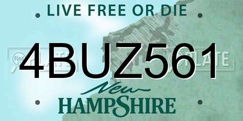 4BUZ561 New Hampshire License Plate