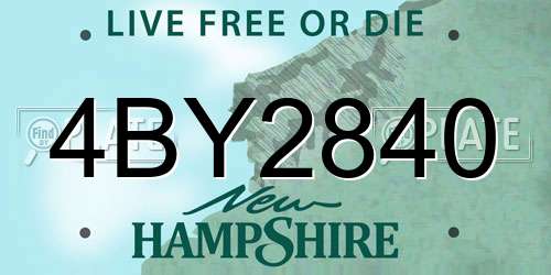 4BY2840 New Hampshire License Plate
