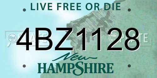 4BZ1128 New Hampshire License Plate