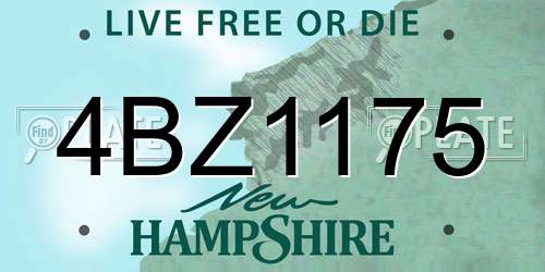 4BZ1175 New Hampshire License Plate