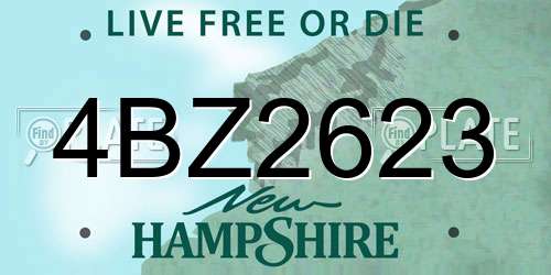 4BZ2623 New Hampshire License Plate