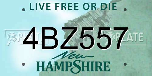 4BZ557 New Hampshire License Plate