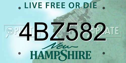 4BZ582 New Hampshire License Plate