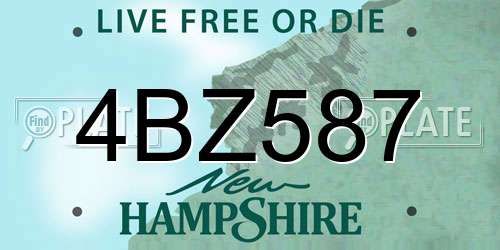 4BZ587 New Hampshire License Plate