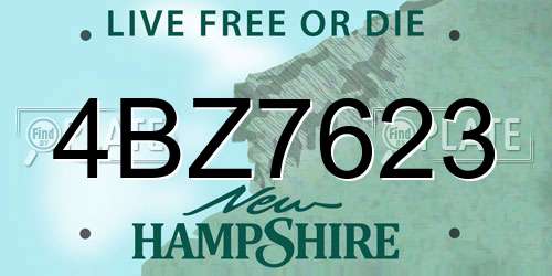 4BZ7623 New Hampshire License Plate