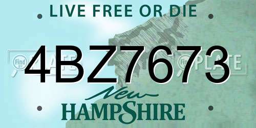 4BZ7673 New Hampshire License Plate