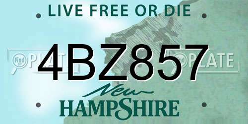 4BZ857 New Hampshire License Plate