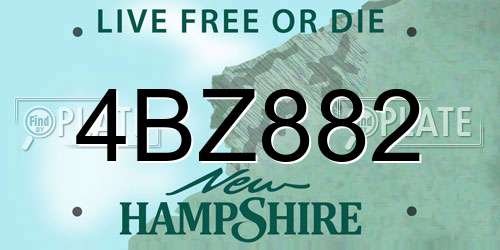 4BZ882 New Hampshire License Plate