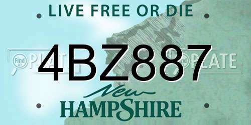 4BZ887 New Hampshire License Plate